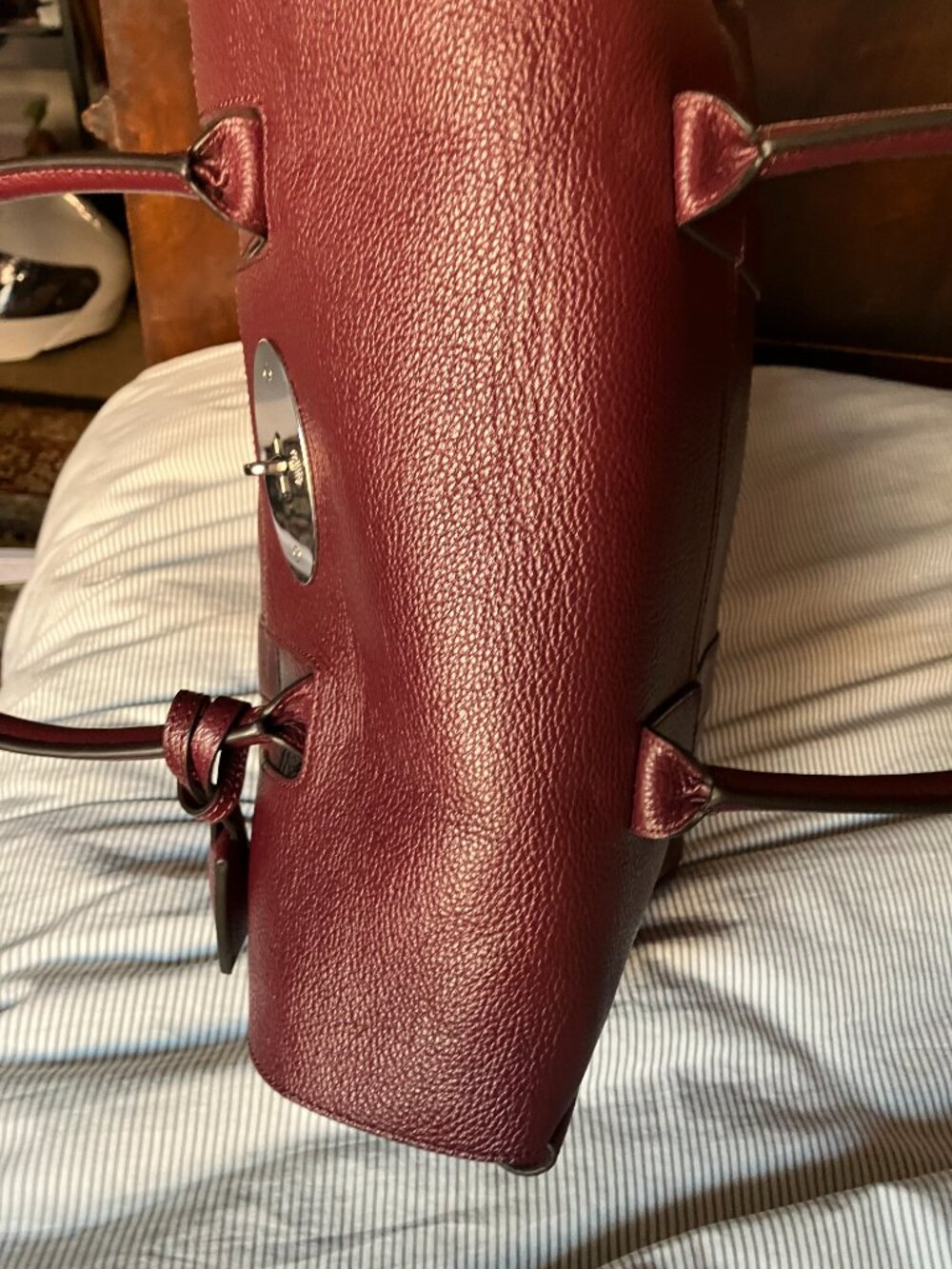 Mulberry Bayswater Black Cherry Small Classic Grain - Picture 10 of 12